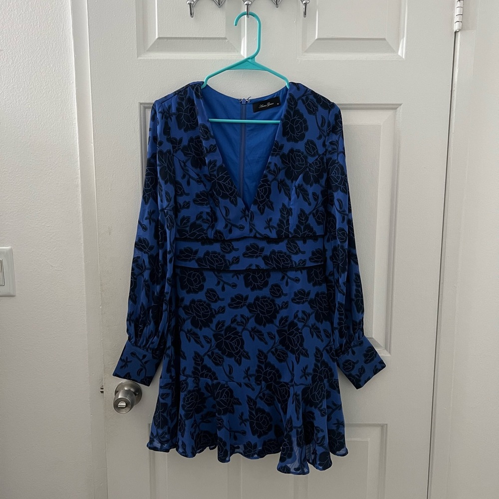 Blue Anna Grace dress with roses